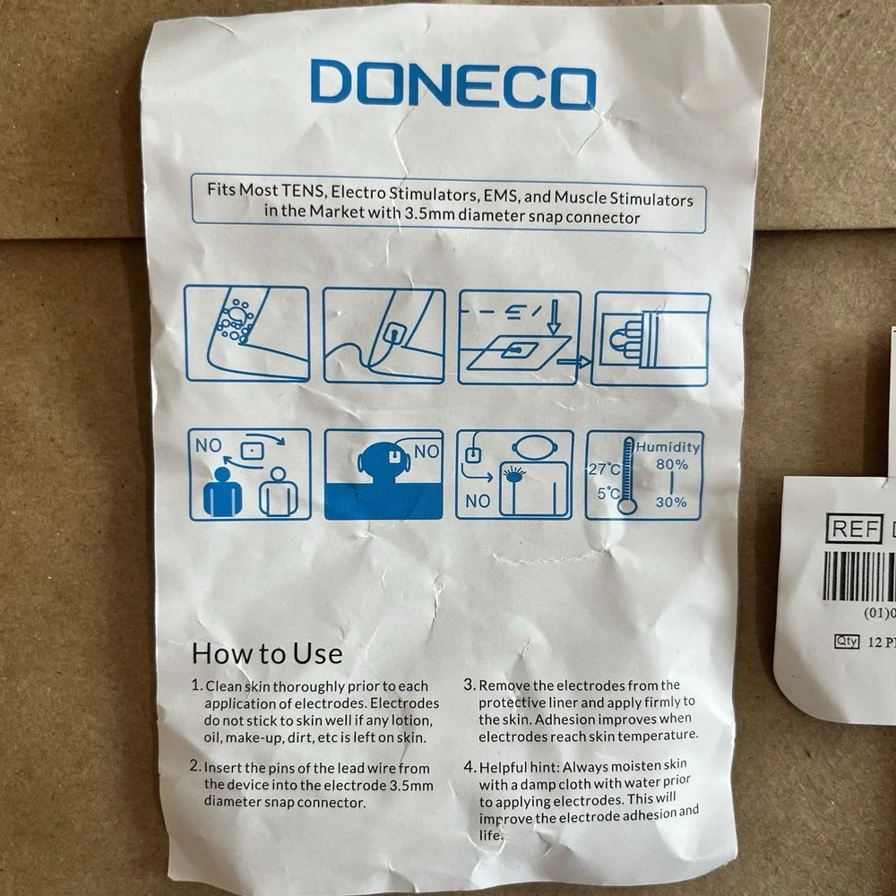 DONECO TENS Unit Electrode Pads 13 Pair Snap EMS Muscle Stimulator Medical